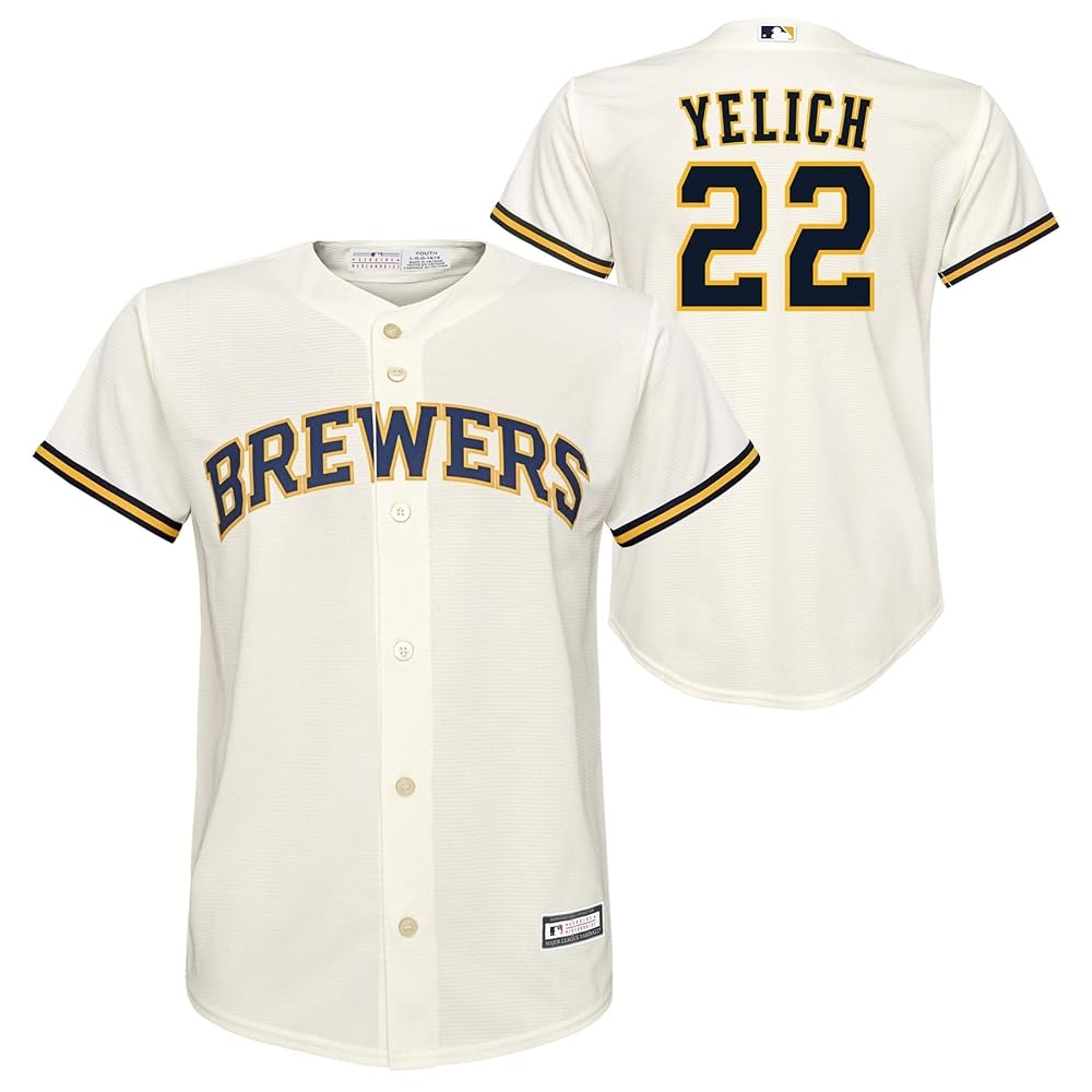 Amazon Christian Yelich Milwaukee Brewers MLB Kids Youth 8 20 White Home Player Jersey 8 Sports Outdoors