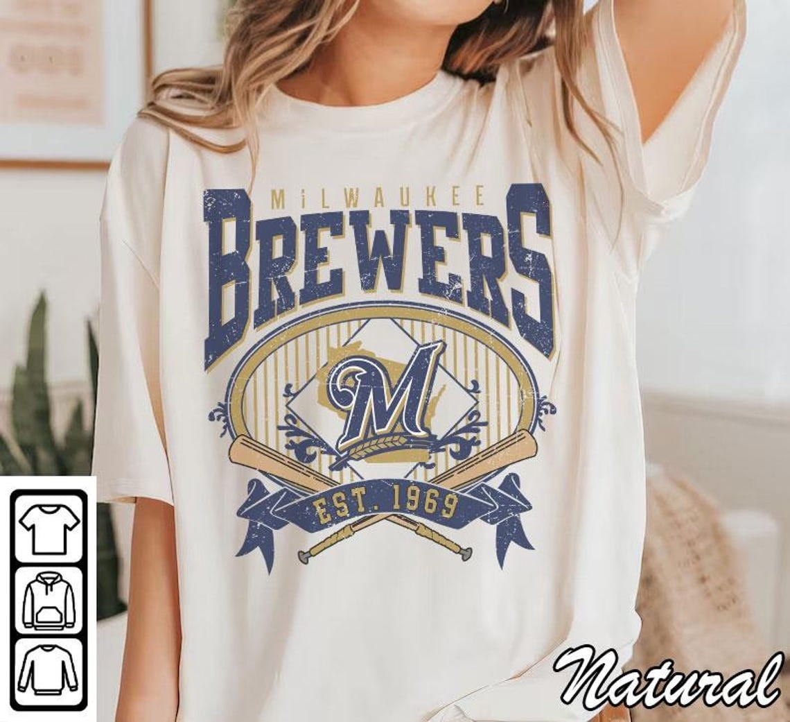 Vintage Milwaukee Brewers T shirt Milwaukee Baseball Shirt Natural Color Size S Walmart Business Supplies